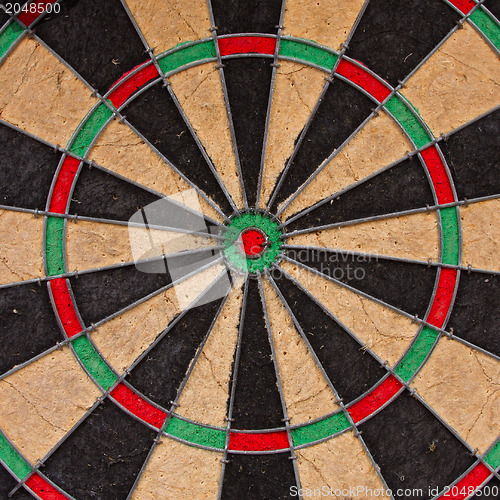 Image of Close-up of a very old dartboard