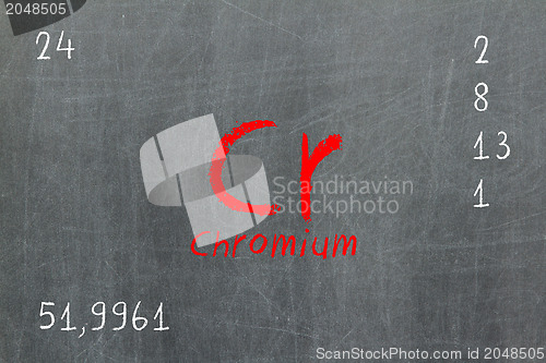 Image of Isolated blackboard with periodic table, Chromium