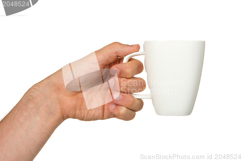 Image of Man holding a cup of coffee