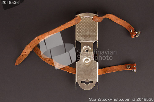 Image of Very old dutch ice skates for a small child