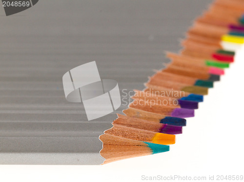 Image of Many different color pencils