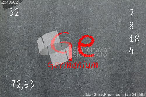 Image of Isolated blackboard with periodic table, Germanium