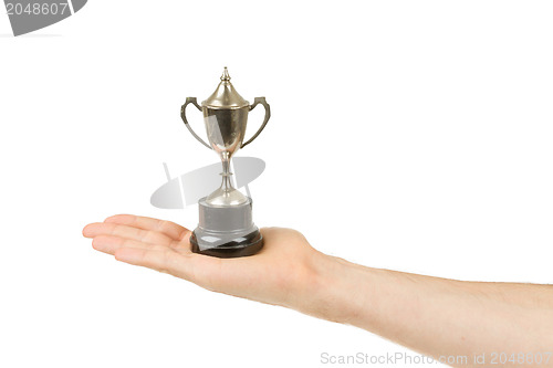Image of Very old trophy cup isolated