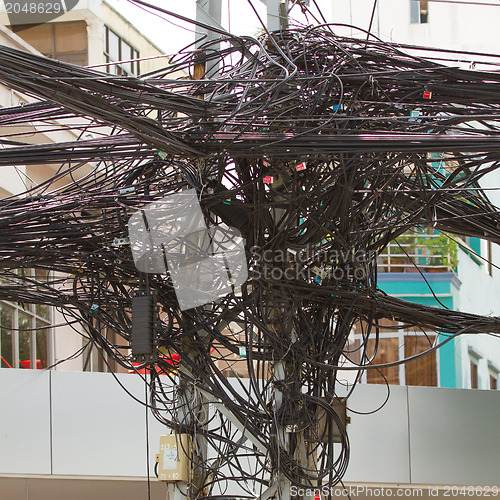 Image of A tangle of cables and wires