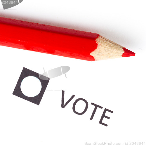 Image of Red pencil used for voting