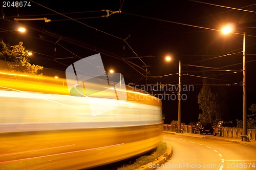 Image of Tram at night