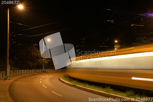 Image of Tram at night