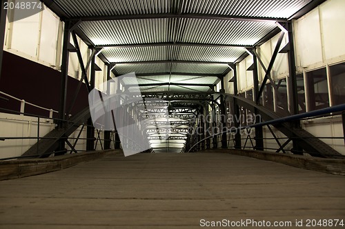 Image of vanishing metal hallway