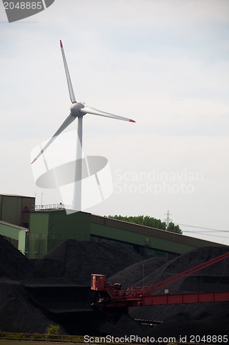 Image of Windturbine With Coal Storage