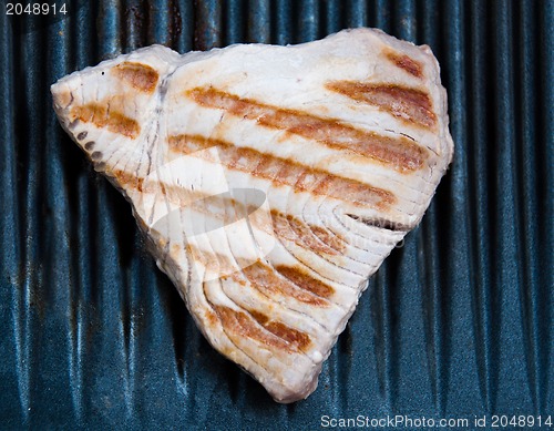 Image of Tuna Steak Cooking On A Grill