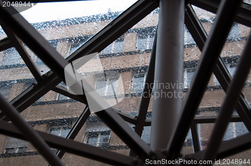 Image of Modern Facade on a rainy day