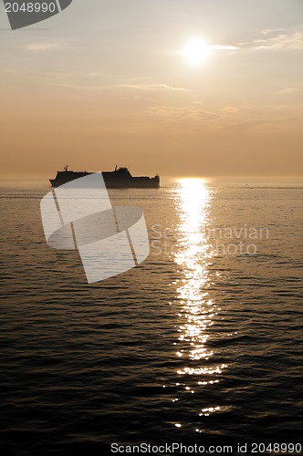 Image of Ship At Sunset