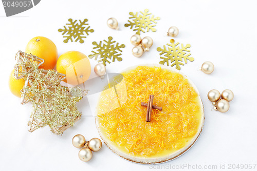 Image of cheesecake with oranges