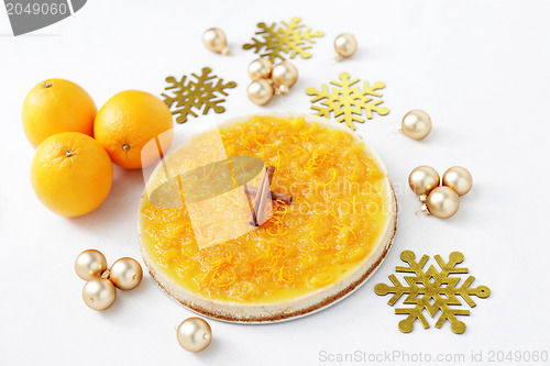 Image of cheesecake with oranges