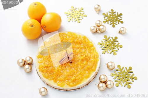 Image of cheesecake with oranges