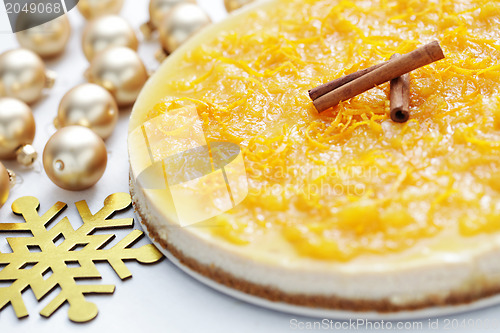 Image of cheesecake with oranges