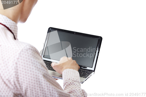 Image of Using laptop