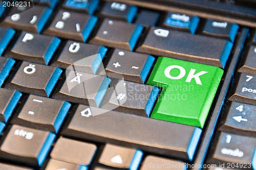 Image of Green OK Computer Key