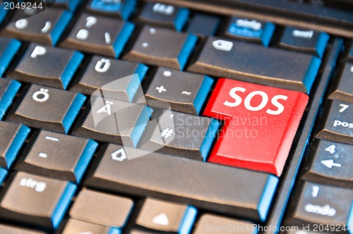 Image of Computer Keyboard With SOS Key