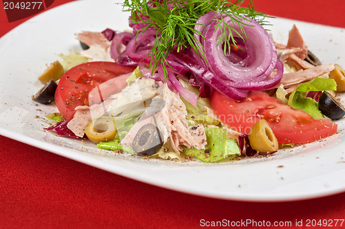 Image of chicken meat filet salad