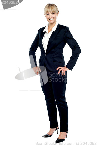 Image of Stunning employee posing confidently