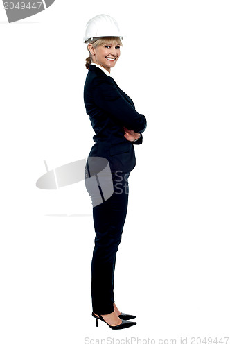 Image of Female business architect posing sideways