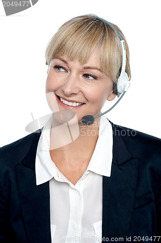 Image of Business executive implementing the product through telecalling