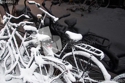 Image of Bikes In The Snow