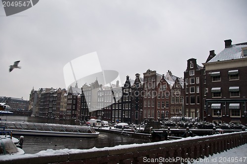 Image of Amsterdam in snow