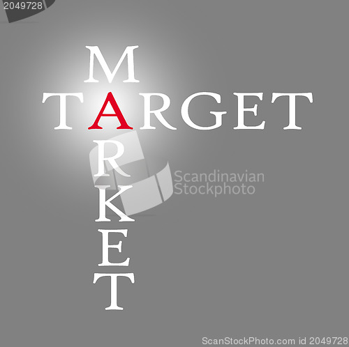 Image of Target and market isolated over grey