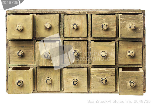 Image of primitive drawer cabinet