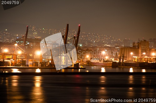 Image of Nightly container harbour