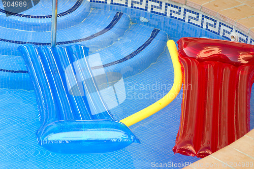 Image of inflatables on a pool