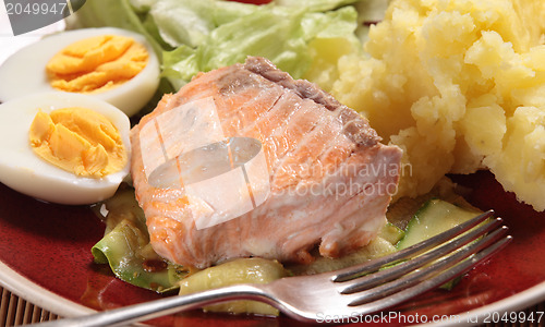 Image of Grilled salmon dinner