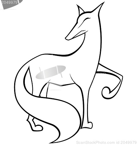 Image of Black and white fox 