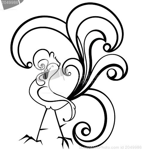 Image of Black and white rooster 