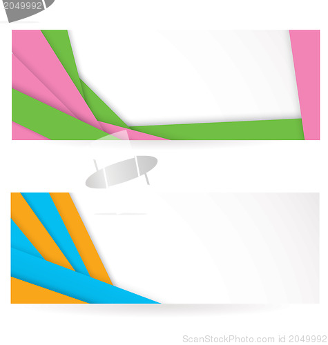 Image of Shiny colorful striped banners 