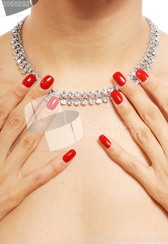 Image of Silver necklace with diamonds