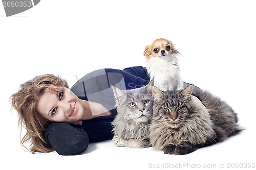 Image of woman and pets