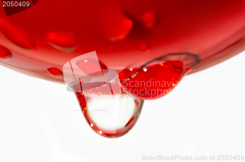 Image of Water drop from red sphere