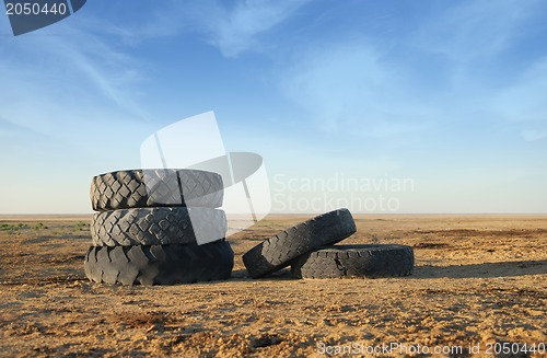 Image of Five old tires