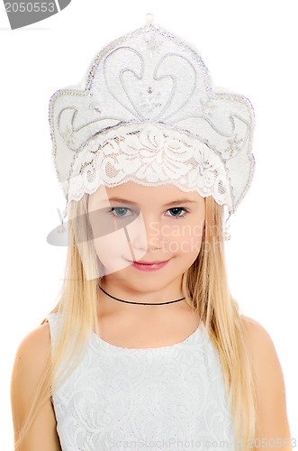 Image of portrait of charming little girl 