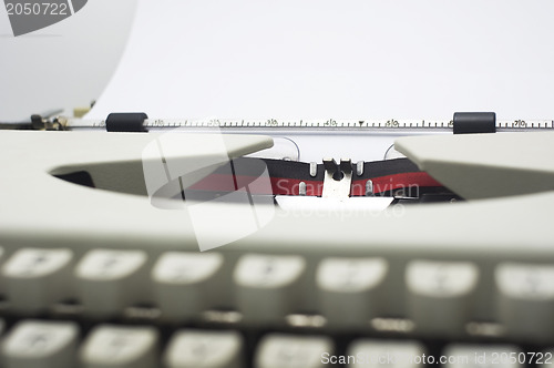 Image of typewriter message