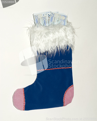 Image of Christmas sock with euros 