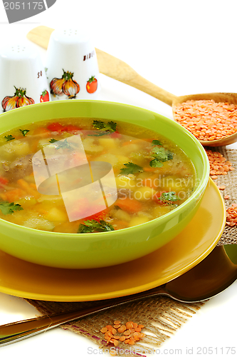 Image of Soup with chicken giblets.