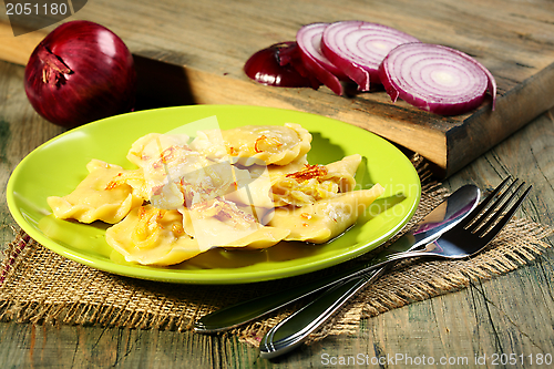 Image of Dumplings stuffed with cabbage.