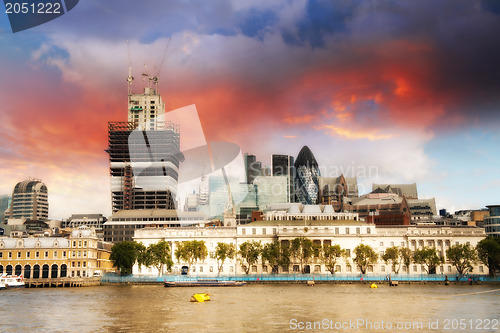 Image of Sunset Colors over City of London financial center