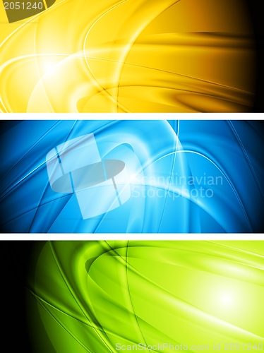Image of Abstract glowing banners collection