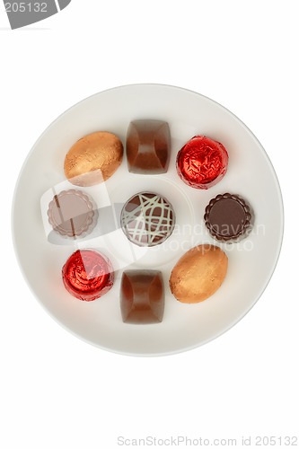 Image of Chocolates on a white plate
