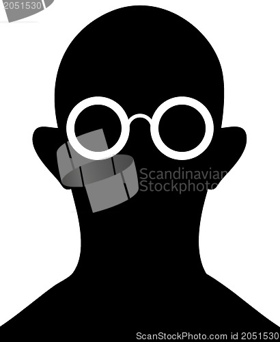 Image of Silhouette of person with eyeglasses